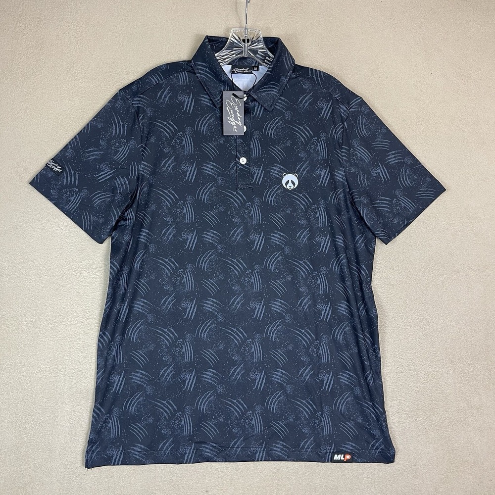 Sunday Swagger Frisco Pandas Polo Mens Medium Black MLP Pickleball Shirt 16087